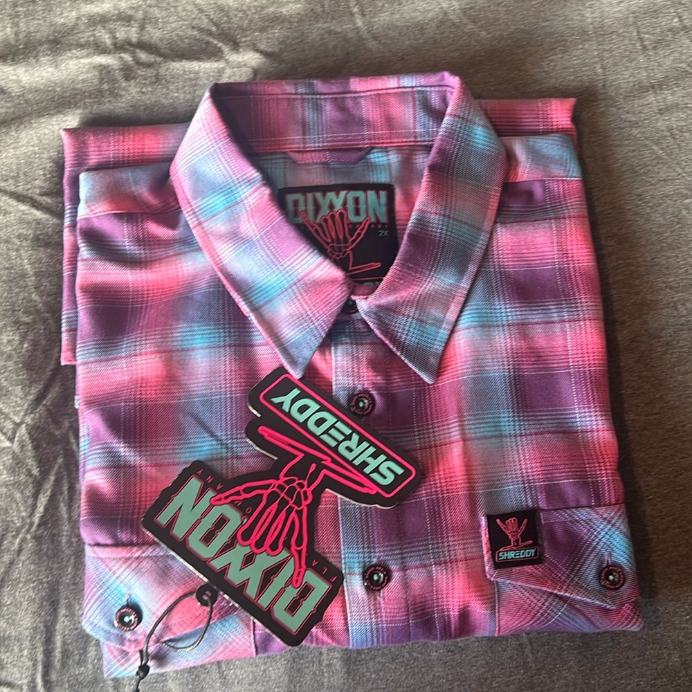 DIXXON x SHREDDY Collab SHREDDY Limited Edition Men's Flannel Shirt XXL. No bag.